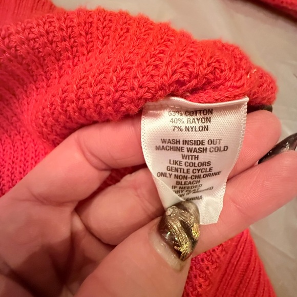 New Directions Red V-Neck Tunic High-Low Oversized Sweater Size XS - Picture 6 of 9